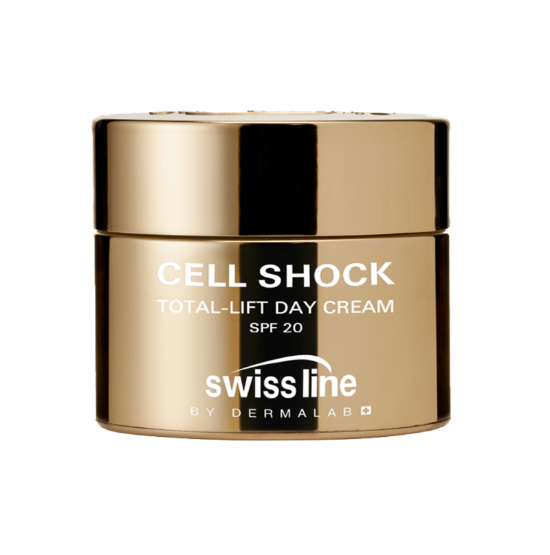 Kem dưỡng ban ngày chống lão hóa và nâng cơ hoàn hảo Swissline cell shock total lift day cream 20 spf